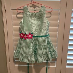 FLORENCE EISEMAN - Stripe Seersucker Dress with Flowers